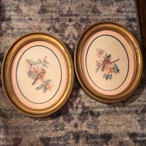 Vintage Homco Home Interior Oval Birds Branches Wall Decor Set Shabby Ch…